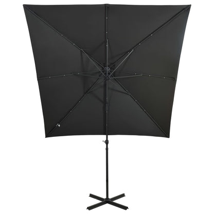Vidaxl Sombrilla Jardín Voladiza Con Palo Y Luces Led Antracita 250 Cm_4