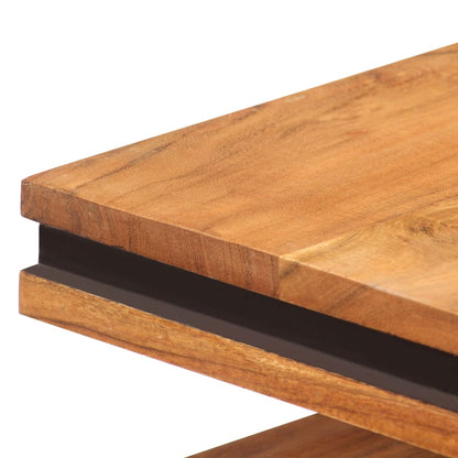 Mesa De Centro De Madera Maciza De Acacia 100x45x33 Cm_3