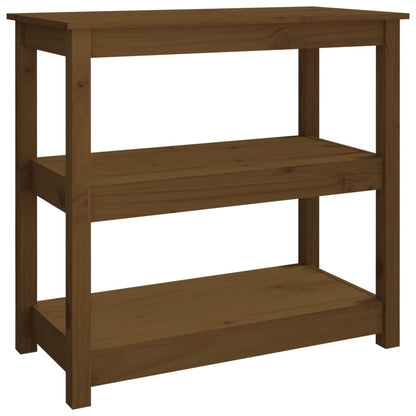 Mesa Consola De Madera Maciza De Pino Marrón Miel 80x40x74 Cm_0