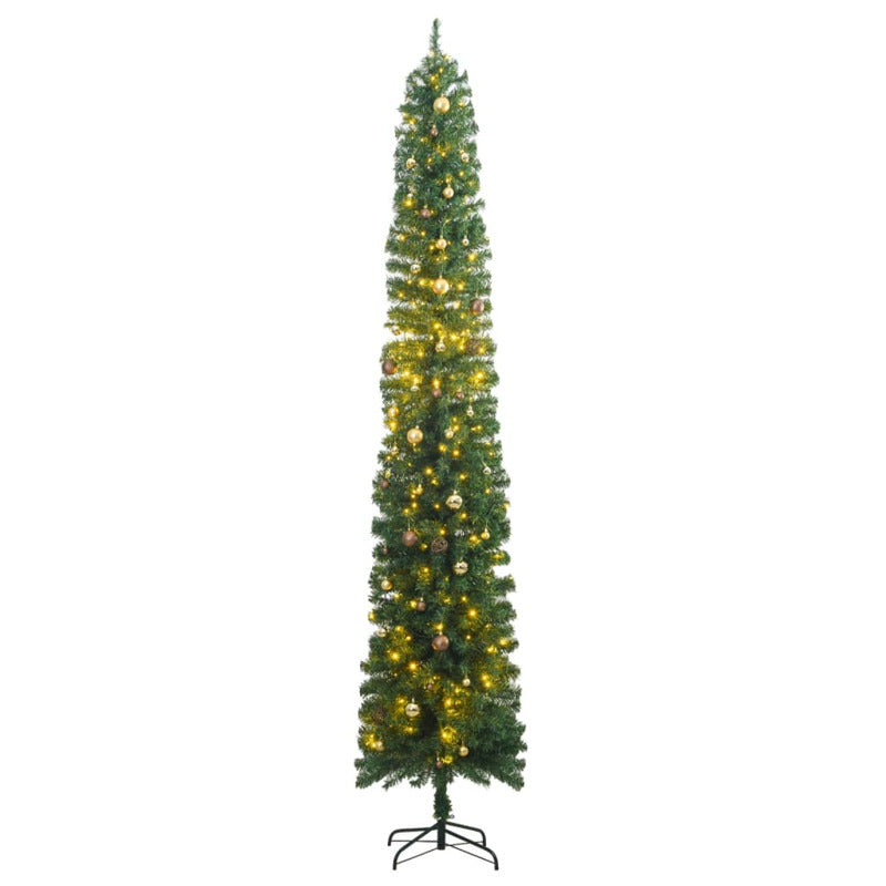 Vidaxl Árbol De Navidad Estrecho Con 300 Led Y Bolas 270 Cm_0