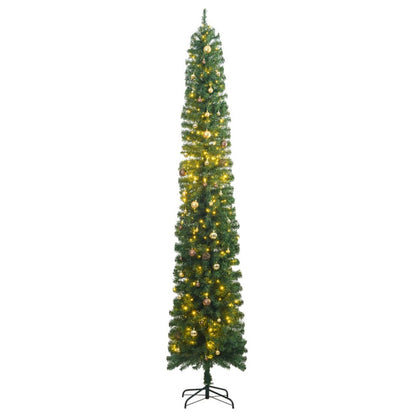 Vidaxl Árbol De Navidad Estrecho Con 300 Led Y Bolas 300 Cm_0