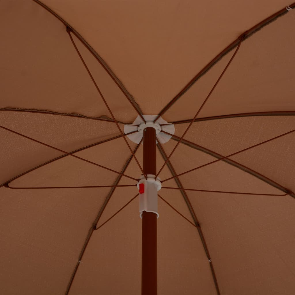 Vidaxl Sombrilla De Jardín Con Palo De Acero Taupe 240 Cm_3