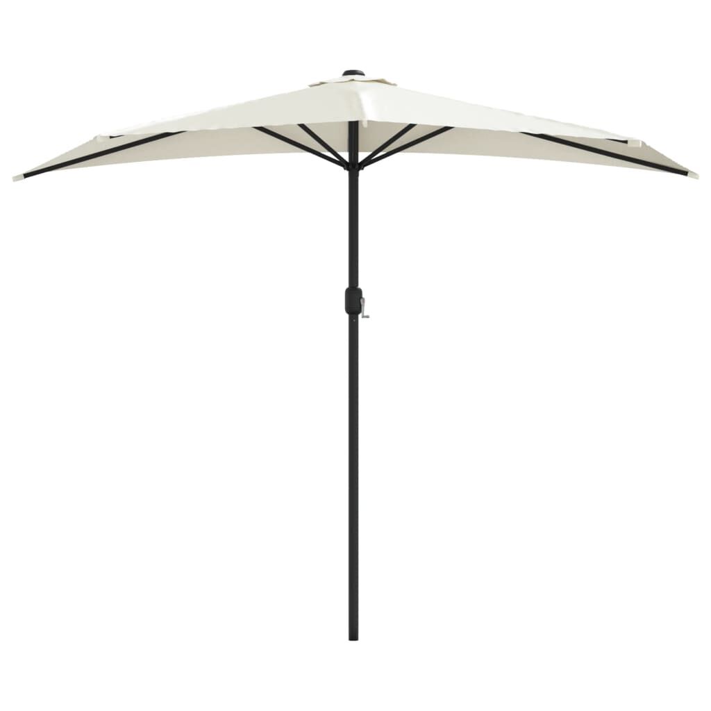 Vidaxl Sombrilla De Balcón Semicircular Palo Aluminio Arena 270x144cm_0