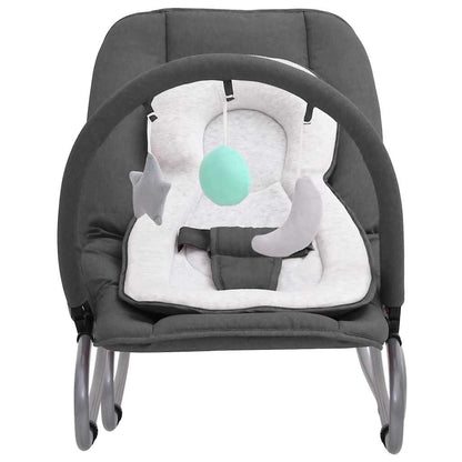 Vidaxl Hamaca Mecedora Para Bebés De Acero Gris Antracita_1
