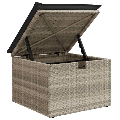 Set De Sofás De Jardín 4 Pzas Y Cojines Ratán Sintético Gris / Vetonek_1