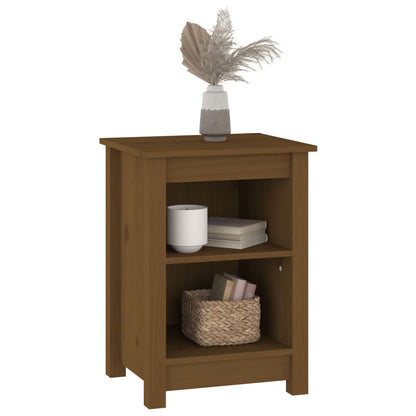 Mesitas De Noche 2 Uds Madera De Pino Marrón Miel 40x35x55 Cm_4