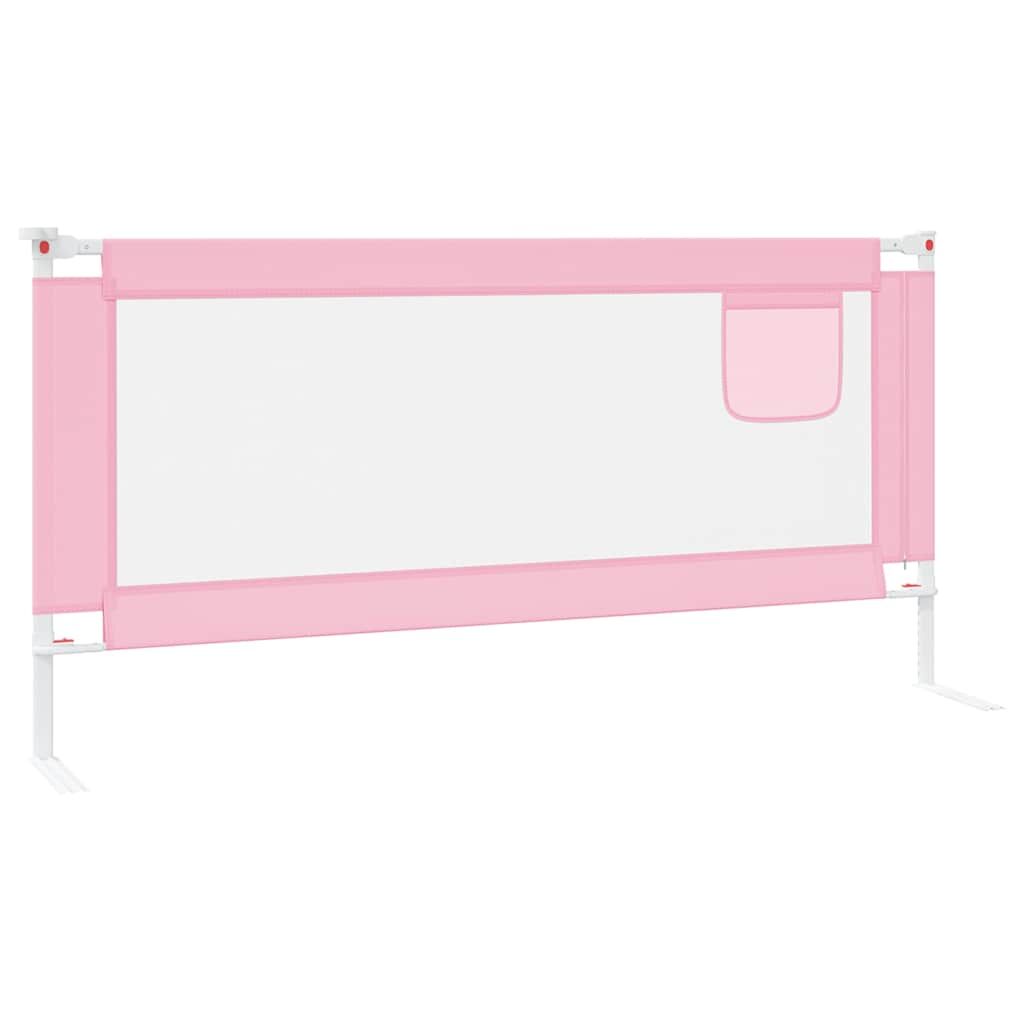 Vidaxl Barandilla De Seguridad Cama De Niño Rosa Tela 190x25 Cm_4