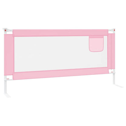 Vidaxl Barandilla De Seguridad Cama De Niño Rosa Tela 190x25 Cm_4