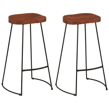 Taburetes De Bar Gavin 2 Uds Madera Mango Maciza 50x40x78 Cm_0