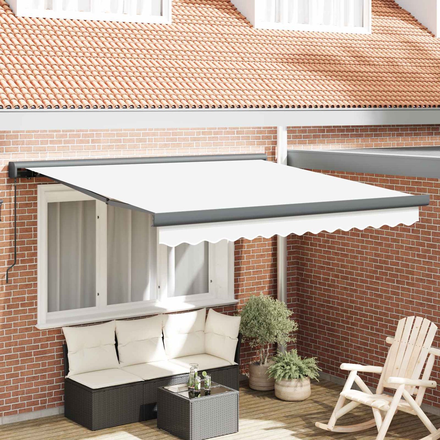 Toldo Retráctil Blanco 300 X 250 Cm Lona Y Aluminio_1