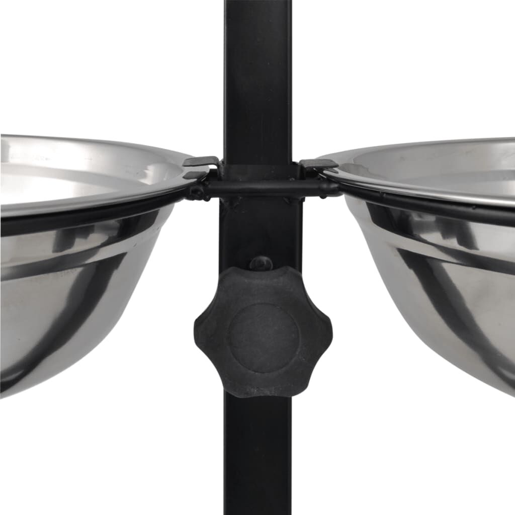 Vidaxl Soporte De Alimentación Ajustable Mascota 2x4.1l Tazón Inoxidable_3