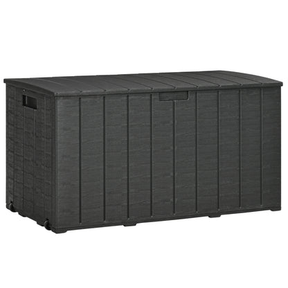 Baúl De Almacenamiento Outsunny Pe Negro 122,4x62x64,5 Cm_0