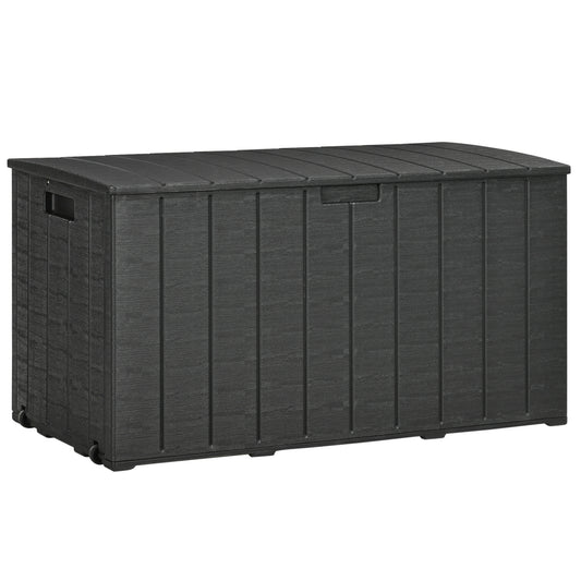Baúl De Almacenamiento Outsunny Pe Negro 122,4x62x64,5 Cm_0