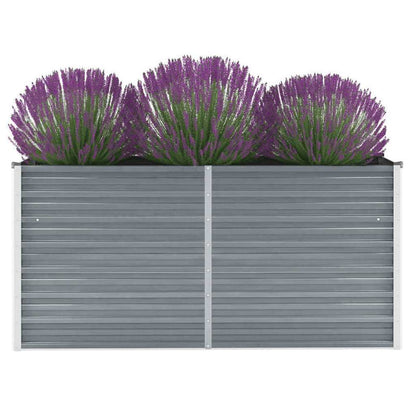 Arriate Elevado De Jardín Acero Galvanizado Gris 160x40x77 Cm_1