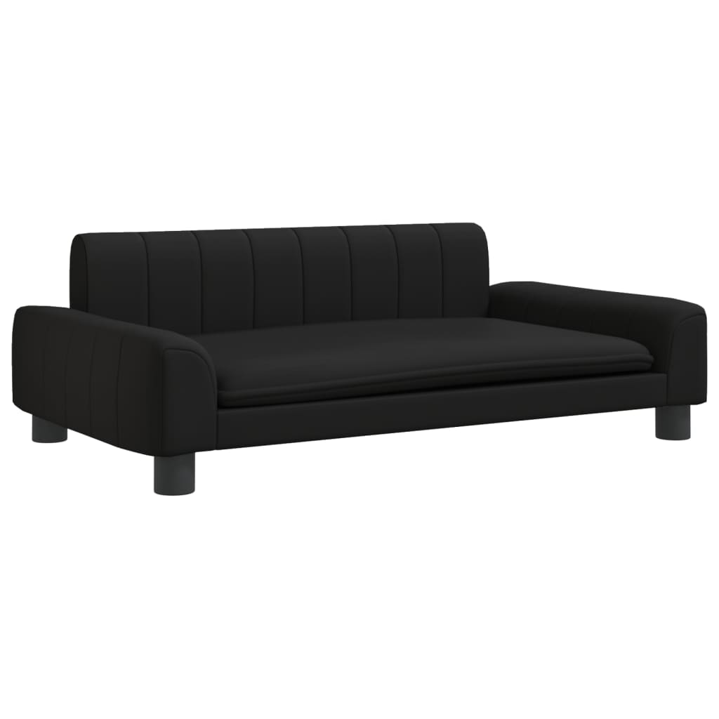 Cama Para Perros De Cuero Sintético Negra 90x53x30 Cm / Vetonek_3