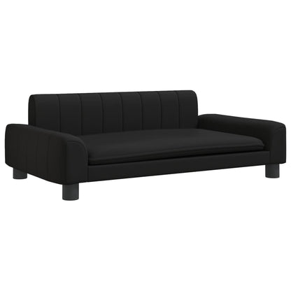 Cama Para Perros De Cuero Sintético Negra 90x53x30 Cm / Vetonek_3