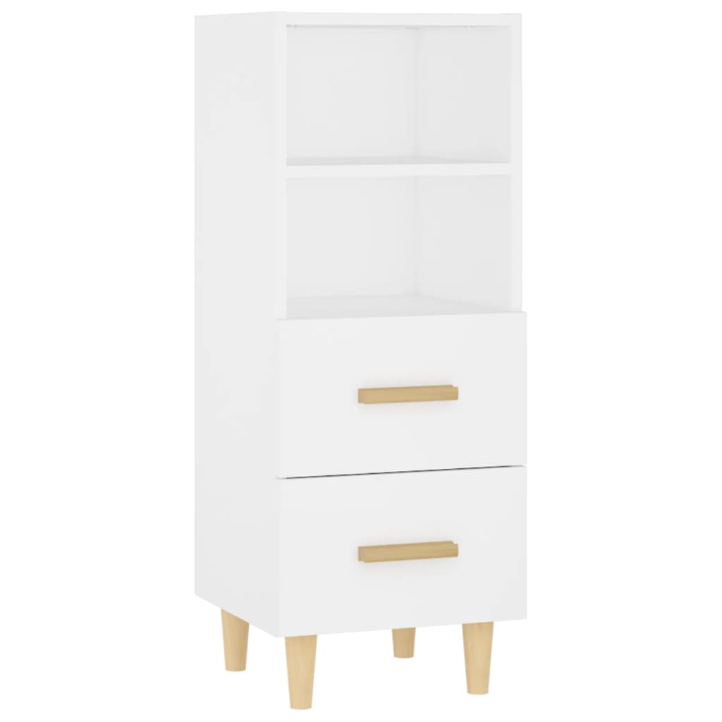 Aparador De Madera Contrachapada Blanco 34,5x34x90 Cm / Vetonek_2