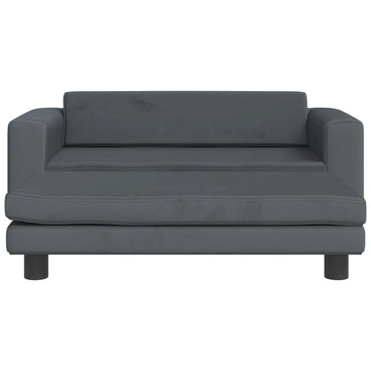 Cama De Perros Con Extensión Terciopelo Gris Oscuro 100x50x30cm / Vetonek_5