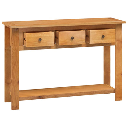 Mesa Consola De Madera Maciza De Roble 110x35x75 Cm_2