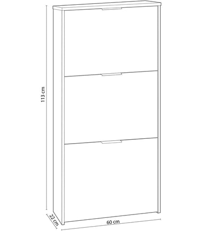 Mueble Zapatero 3 Trampones Almanzora Acabado Blanco, 60 Cm(ancho) 113 Cm(altura) 22 Cm(fo_3