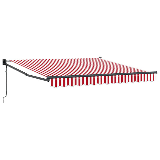 Toldo Retráctil Rojo Y Blanco 300 X 250 Cm Poliéster Y Metal_0