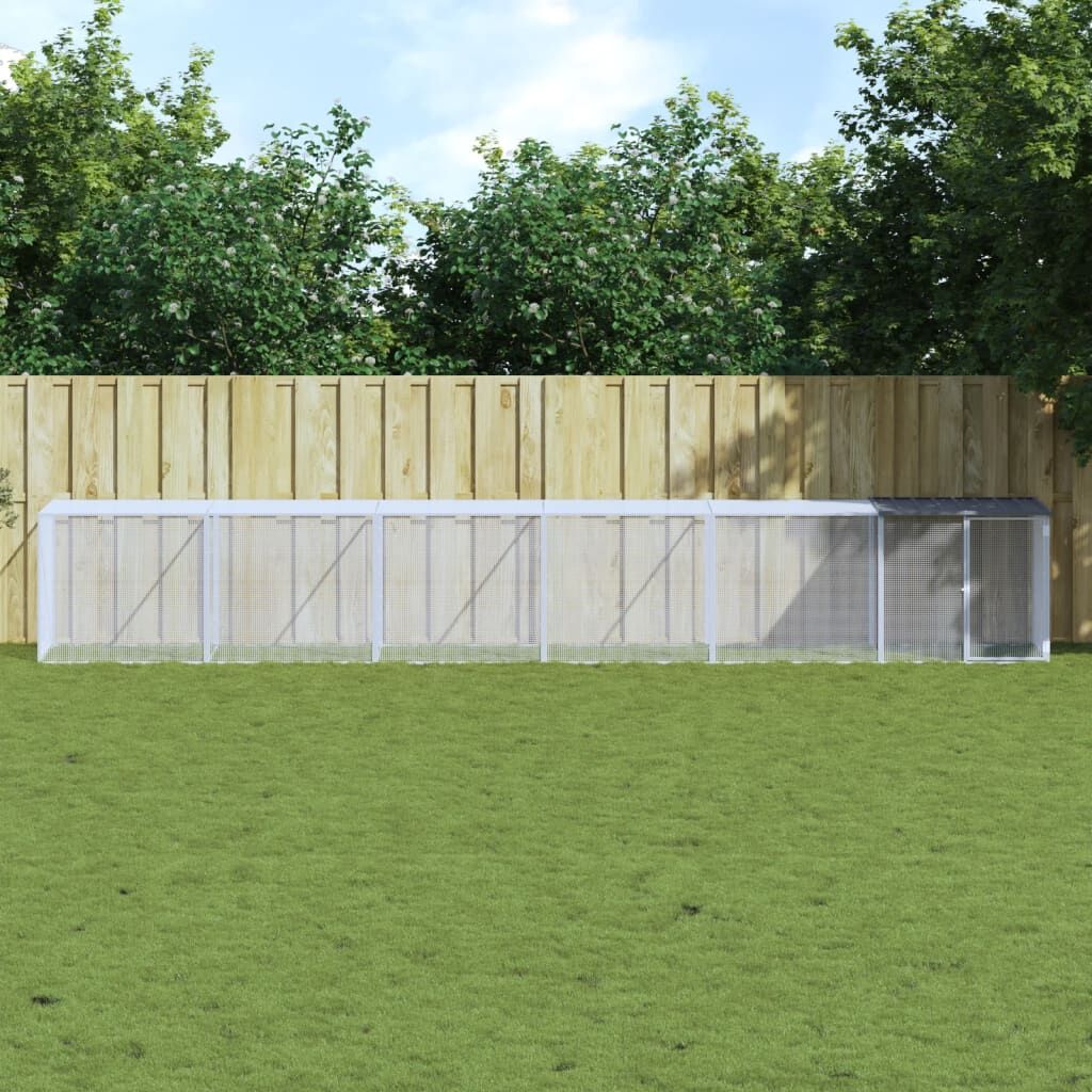 Vidaxl Gallinero Con Techo Acero Galvanizado Antracita 603x98x90 Cm_1
