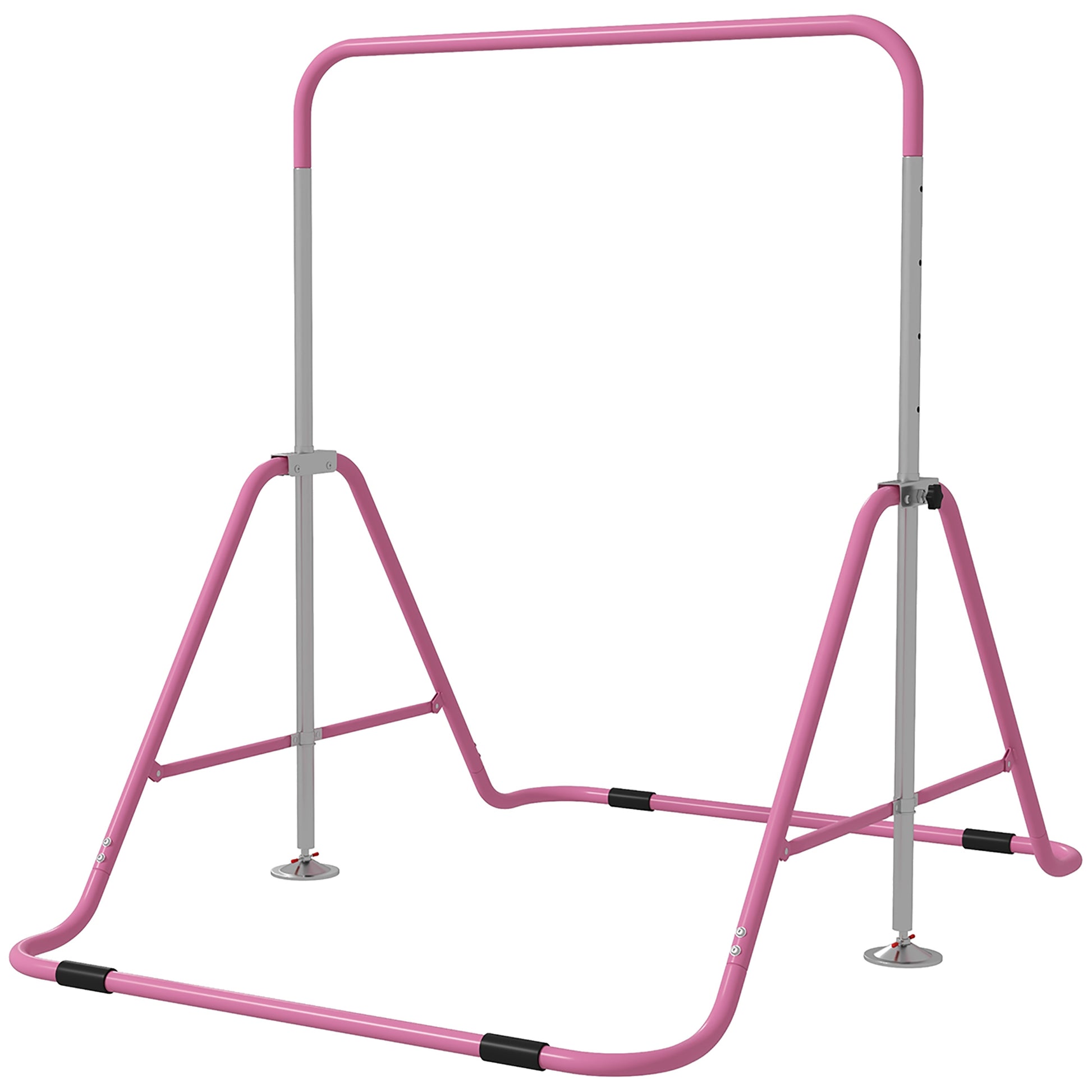 Homcom Barra De Gimnasia Artística Plegable Altura Ajustable Rosa_0
