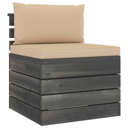Muebles De Jardín De Palets 6 Piezas Cojines Madera Maciza Pino / Vetonek_0