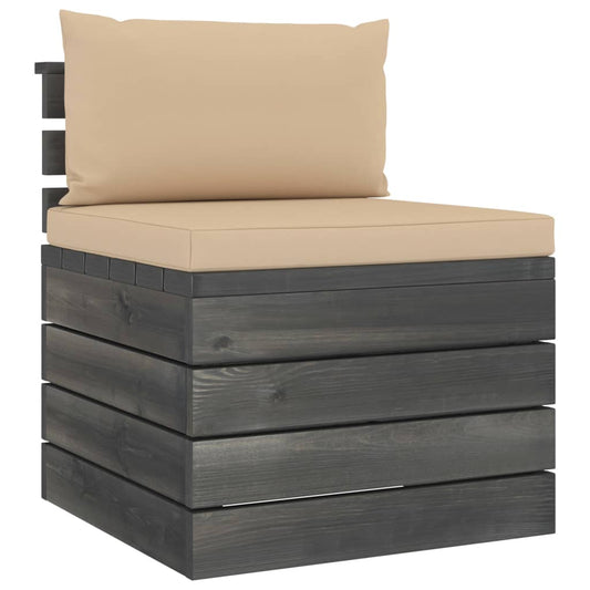 Muebles De Jardín De Palets 6 Piezas Cojines Madera Maciza Pino / Vetonek_0
