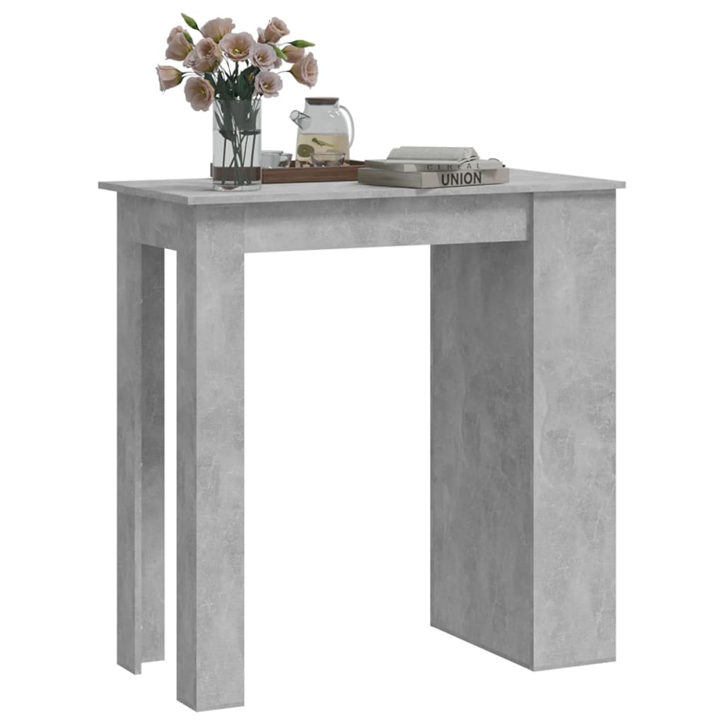 Mesa Alta Con Estante Almacenaje Gris Hormigón 102x50x103,5 Cm_2