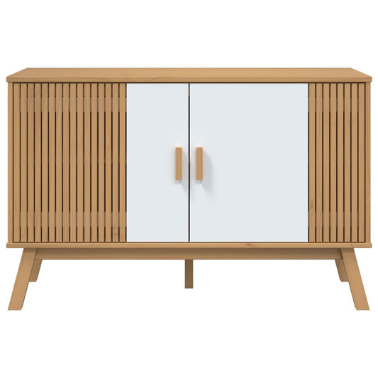 Aparador Olden Madera Maciza Pino Blanco Y Marrón 114x43x73,5cm / Vetonek_0