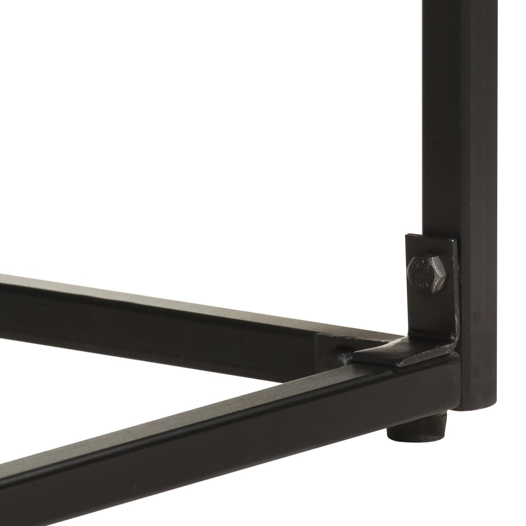 Mesa Consola Madera Maciza De Acacia Y Mango Negro 110x35x76 Cm_3