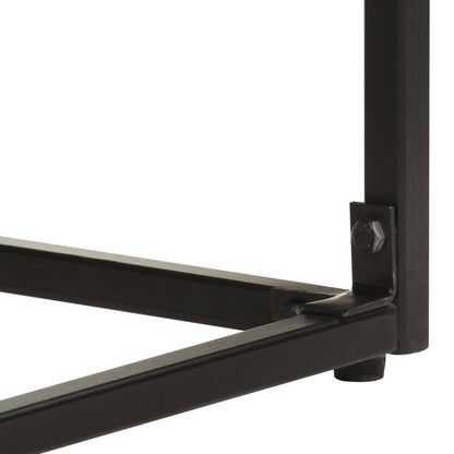 Mesa Consola Madera Maciza De Acacia Y Mango Negro 110x35x76 Cm_3