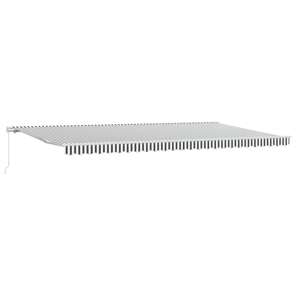 Toldo Retráctil Manual Gris Antracita Y Blanco 600x300 Cm_0