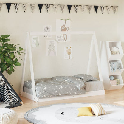 Vidaxl Estructura De Cama Para Niños Madera De Pino Blanco 70x140 Cm_1