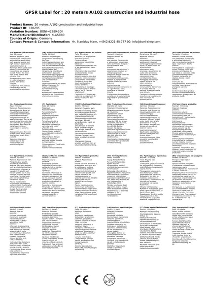 20 Metros A/102- Manguera De Construcción E Industrial