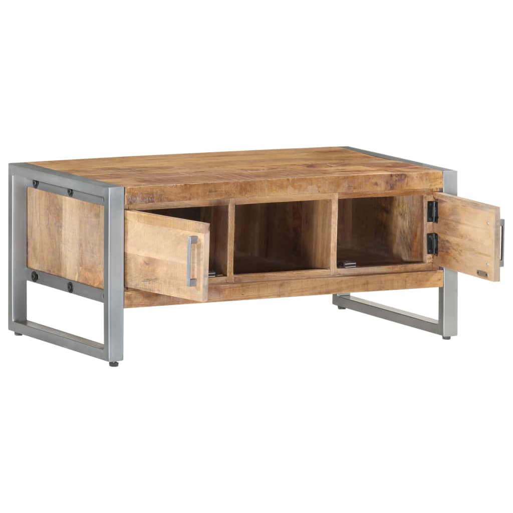 Mesa De Centro De Madera De Mango Rugosa 95x50x40 Cm_1