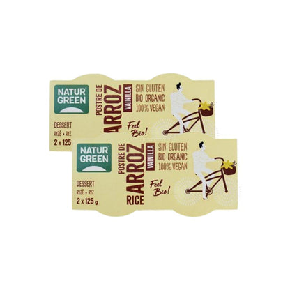 Pack 2uds Postre de Arroz Vainilla NaturGreen 4 x 125 g