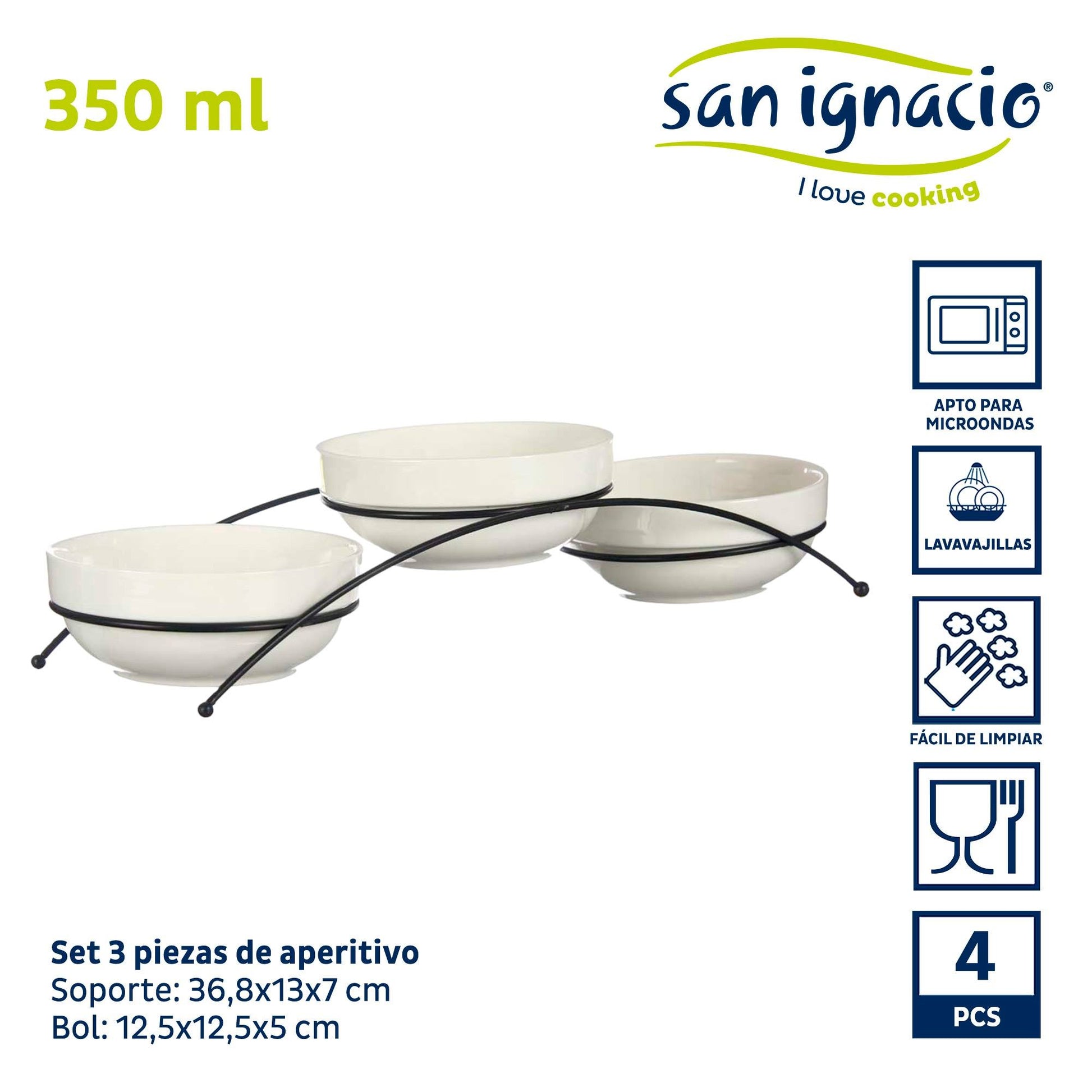 Set 3 Bols Porcelana Blanca Redondos 350 Colección Vessia_1