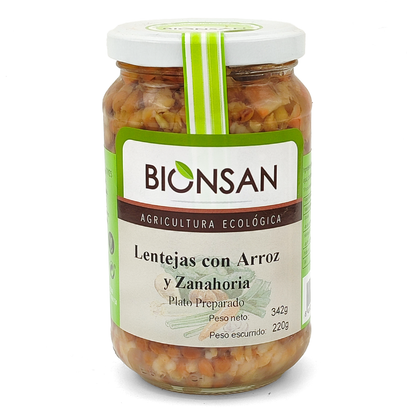 Lentejas Con Arroz Integral Y Zanahoria  Eco Bionsan 370gr_0