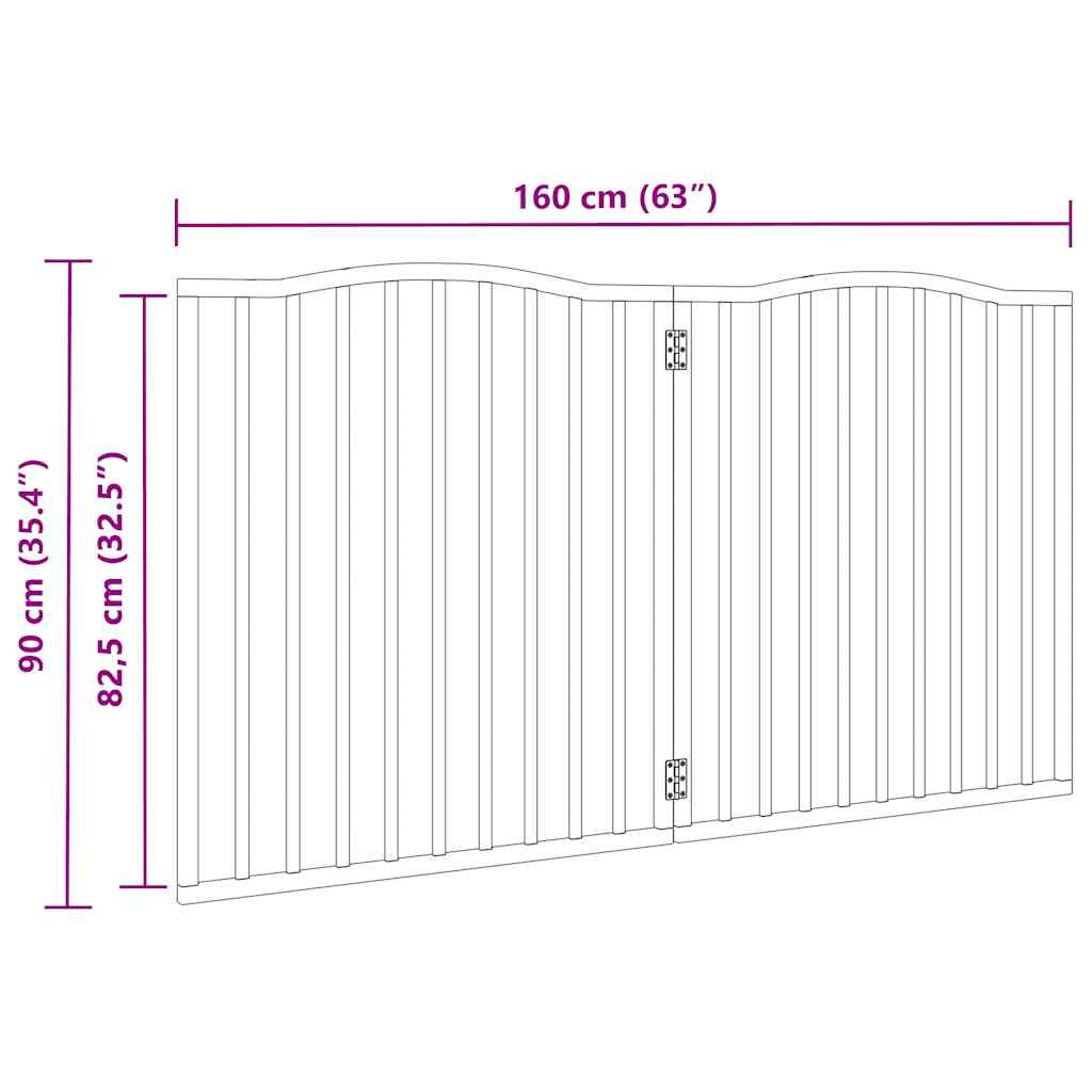 Vidaxl Puerta Para Perros Plegable 2 Paneles Madera De Álamo 160 Cm_2