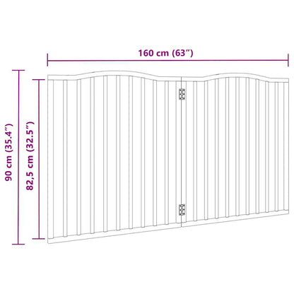 Vidaxl Puerta Para Perros Plegable 2 Paneles Madera De Álamo 160 Cm_2