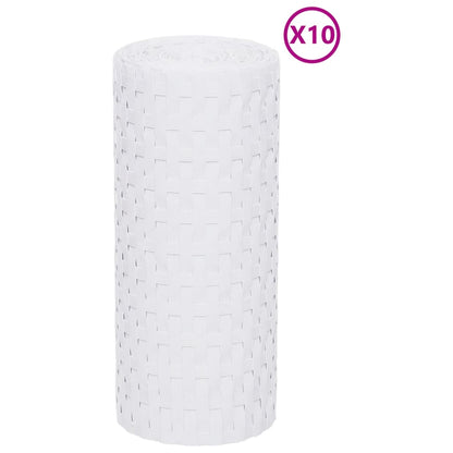 Toldos Para Balcón 10 Uds Ratán Sintético Blanco 255x19 Cm / Vetonek_3