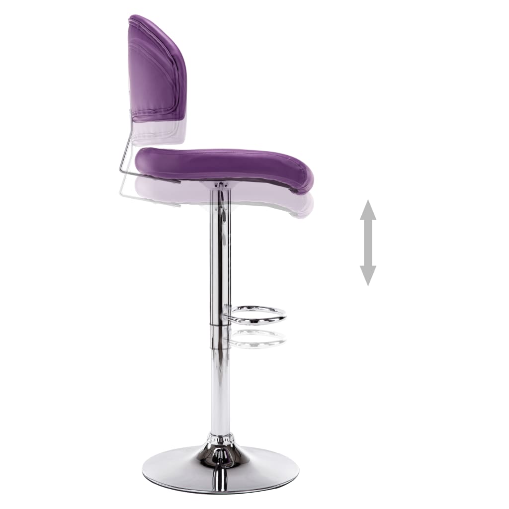 Taburete De Cocina De Cuero Sintético Morado_3