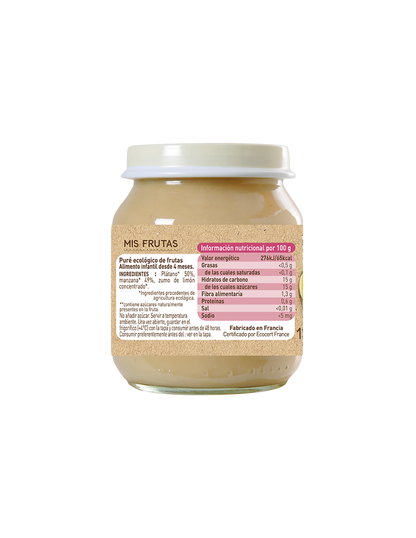 Tarrito de Plátano y Manzana Babybio 130g