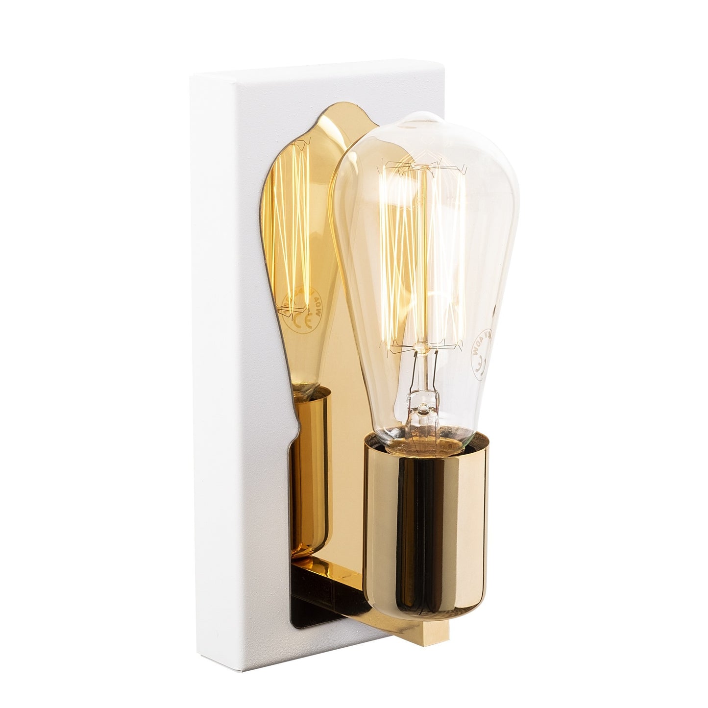 Aplique De Pared, Hierro , Blanco, 9x10x21, Casquillo 3 X E 27 Max 40 W_0