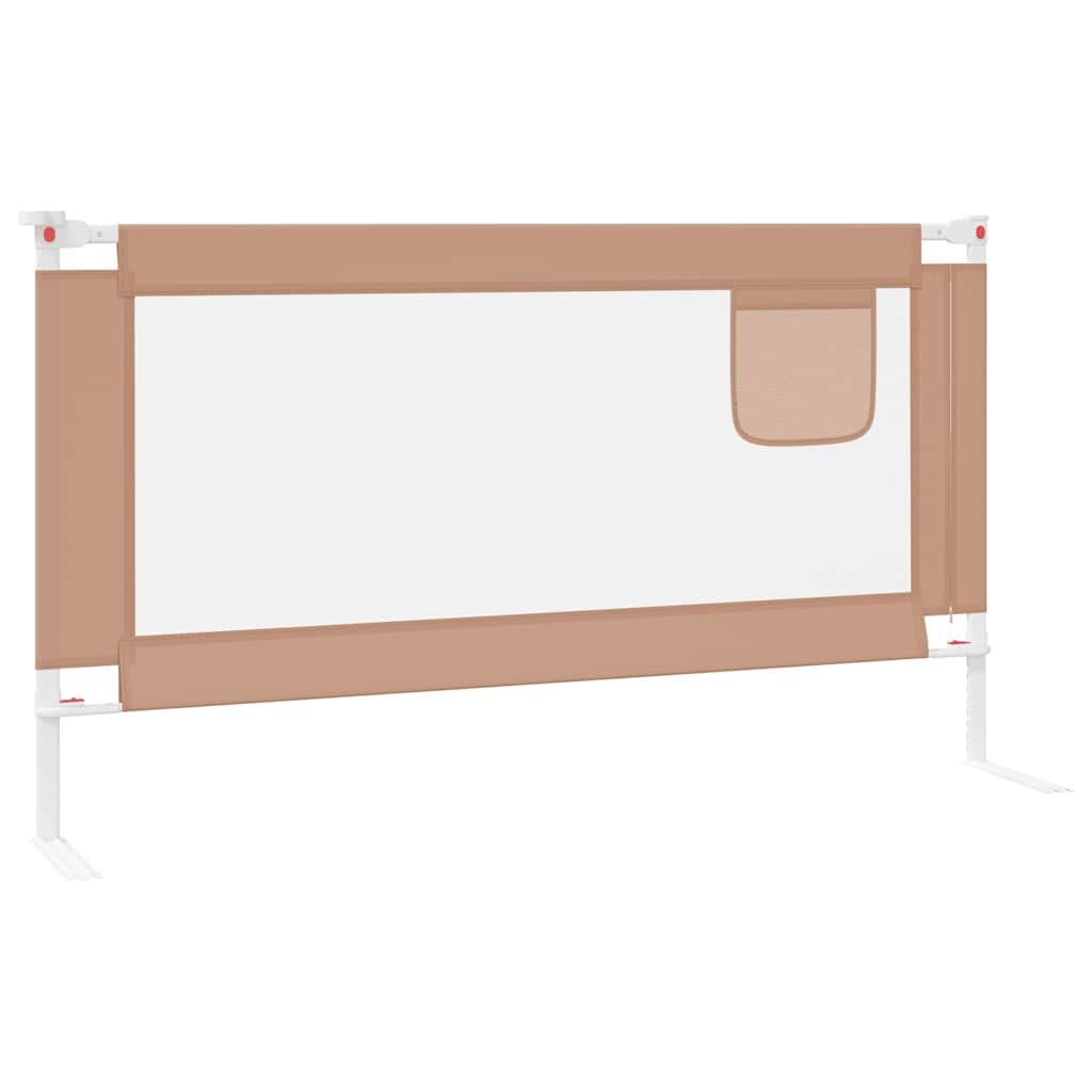 Vidaxl Barandilla De Seguridad Cama De Niño Gris Taupe Tela 150x25 Cm_4