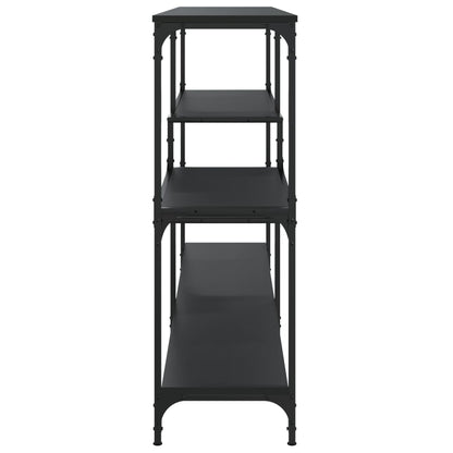Mesa Consola Madera De Ingeniería Negra 160x32x95 Cm_3