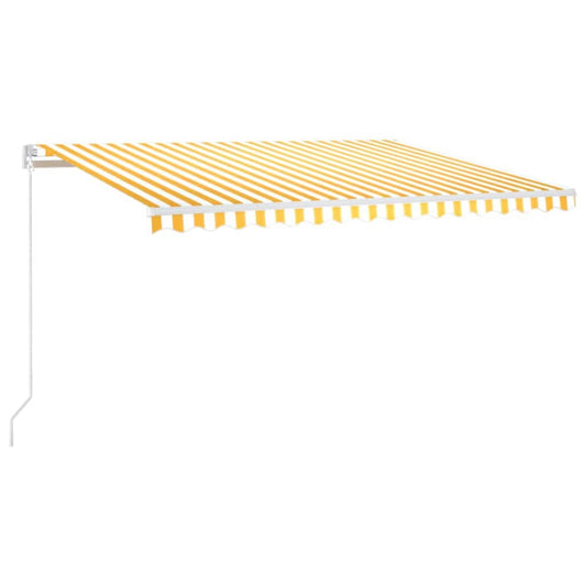 Toldo Retráctil Manual Amarillo Y Blanco 450x300 Cm_0