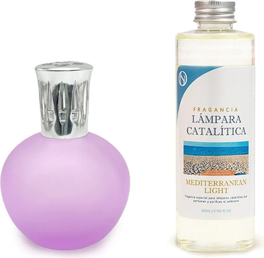 Lámpara Catalítica Fucsia Mate + Fragancia Mediterranean Light 200ml - Elimina Malos Olores, Impurezas Y Perfuma_0